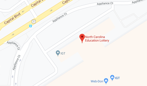 Screenshot of the NC Education Lottery Headquarters location